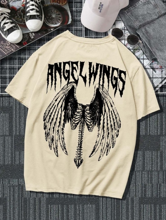 Hombres Camiseta con estampado de ala